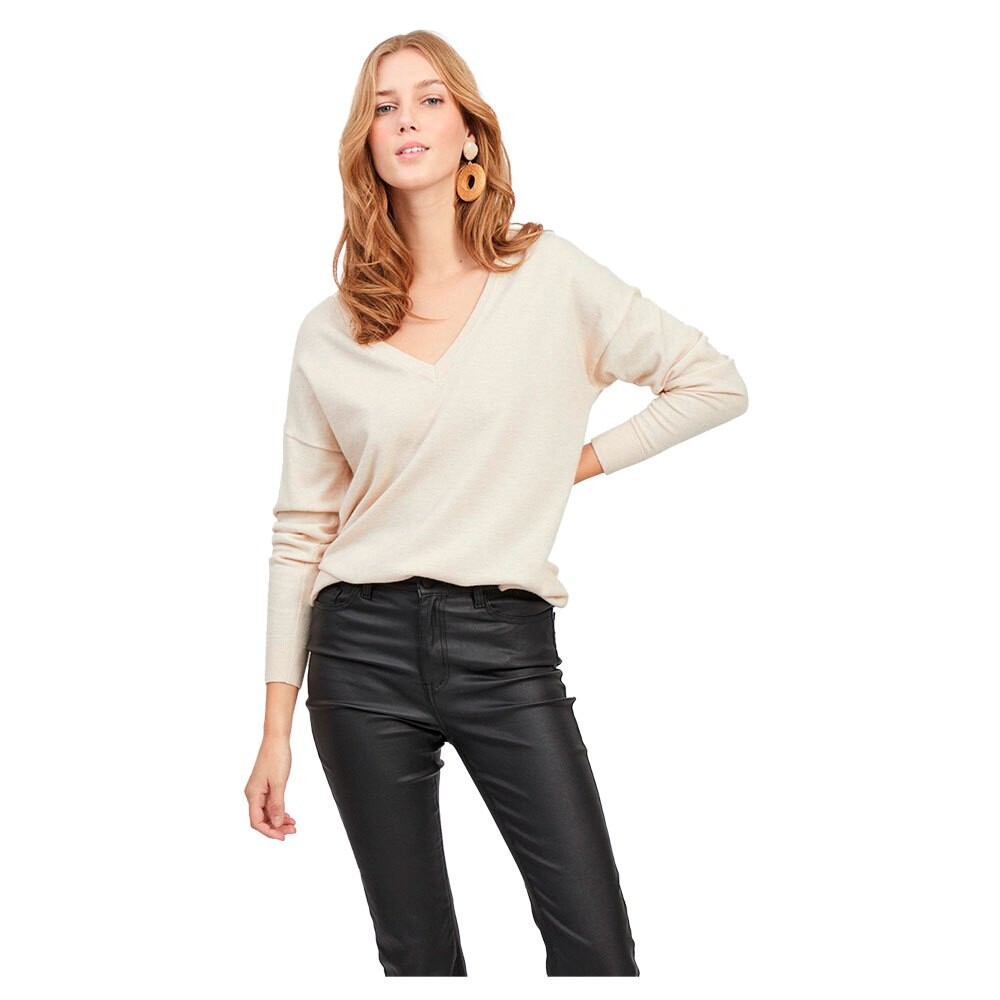 

Свитер Object Thess Long Sleeve V Neck, бежевый