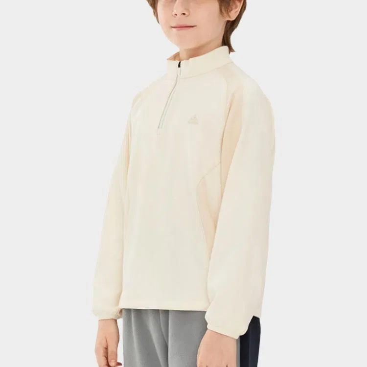 Детская футболка с воротником-стойкой из флиса с длинным рукавом Maltose White-PIV FILA KIDS — фото 3