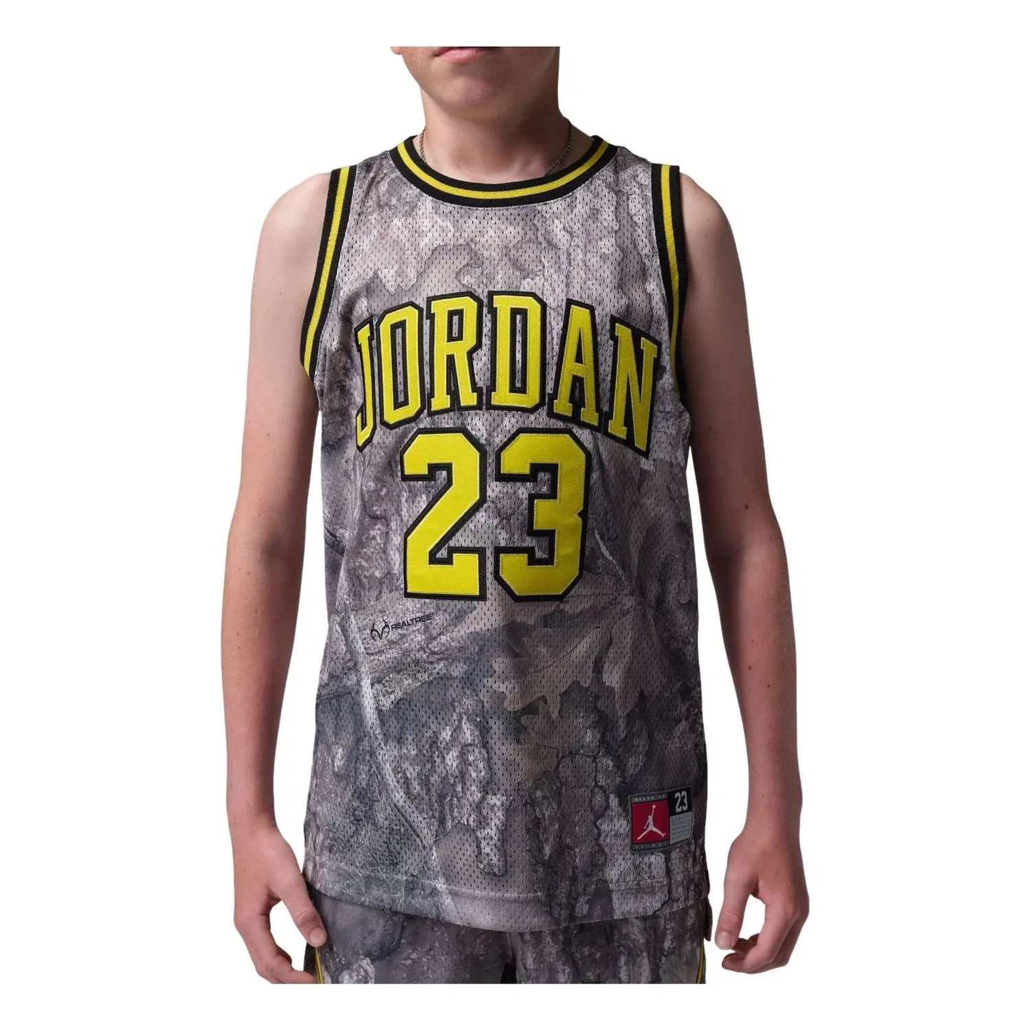 Детская баскетбольная майка с принтом Realtree Jordan MVP Realtree 23 Jersey, серебристый
