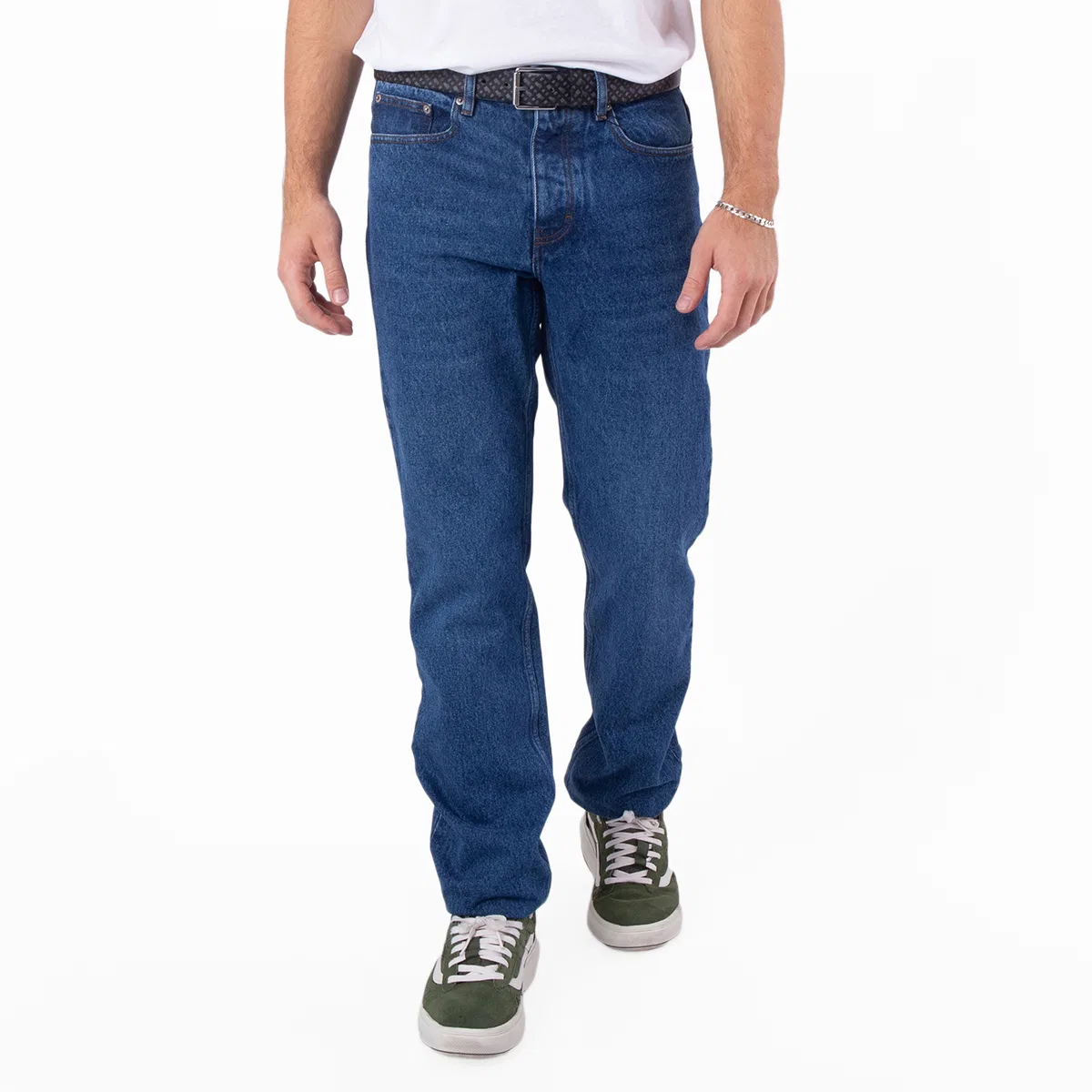 Джинсы классического кроя Classic Fit Denim Jeans Ami Paris, Bleu Used