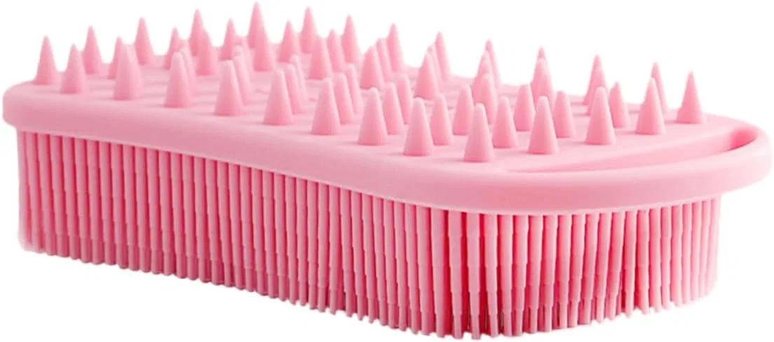 Щетка для тела силиконовая двойная, STOBAZA, 1 шт, 14.2x7x3.6 см, Pink
