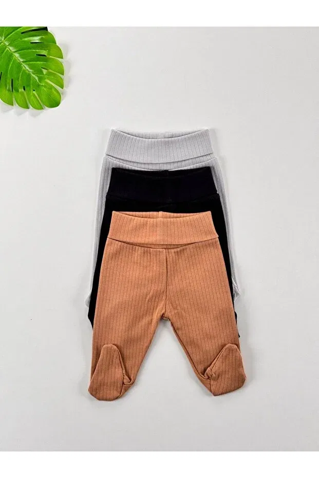 Детские штаны для девочек полосатые 3-Piece 100% cotton reported unisex basic baby booties Efu Baby, Multicolor - 3