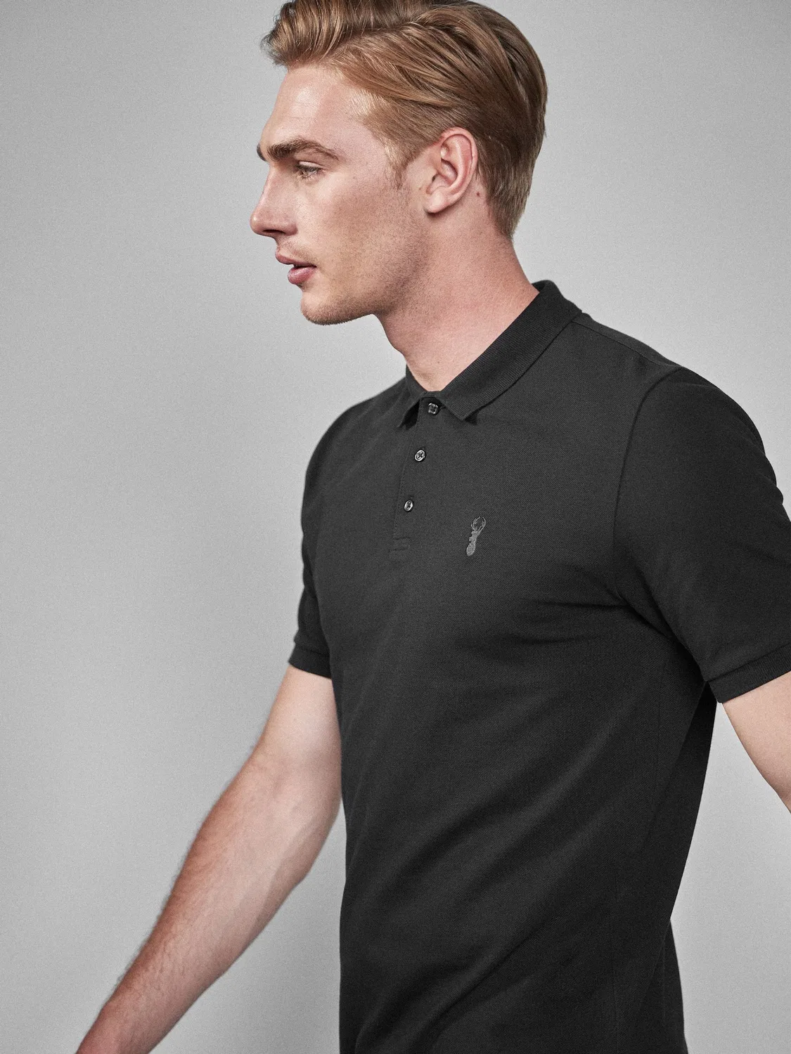 Поло, Slim Fit, Polo Shirt Next, черный