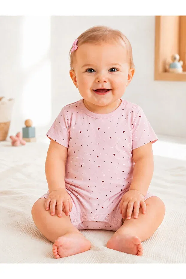 Детский комбинезон для девочек с принтом Basics For My Baby, Red Pink