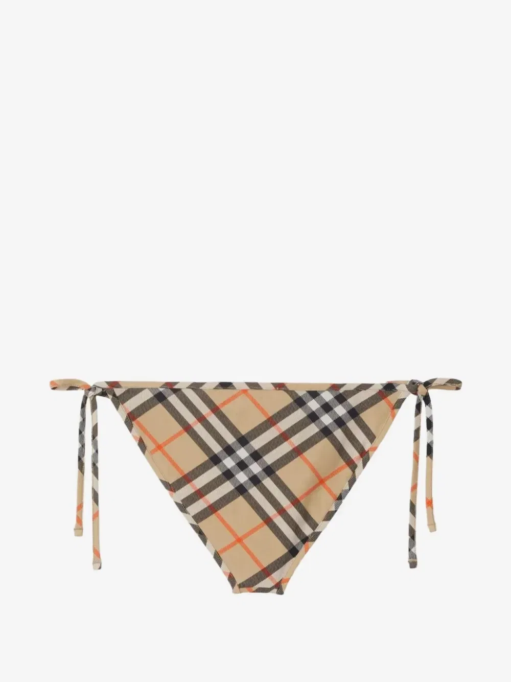 Плавки-бикини с завязками и принтом в клетку BURBERRY, бежевый — фото 2