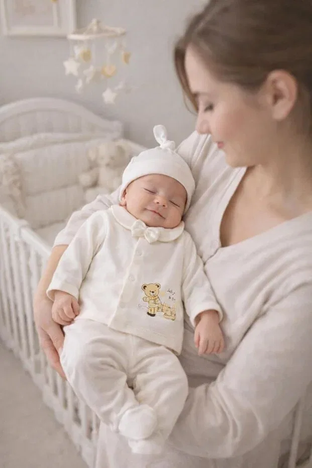 Детский комплект для новорожденных с принтом Teddy Bear and Chick Bys Baby Fashion, Bear And Chick Patterned — фото 4