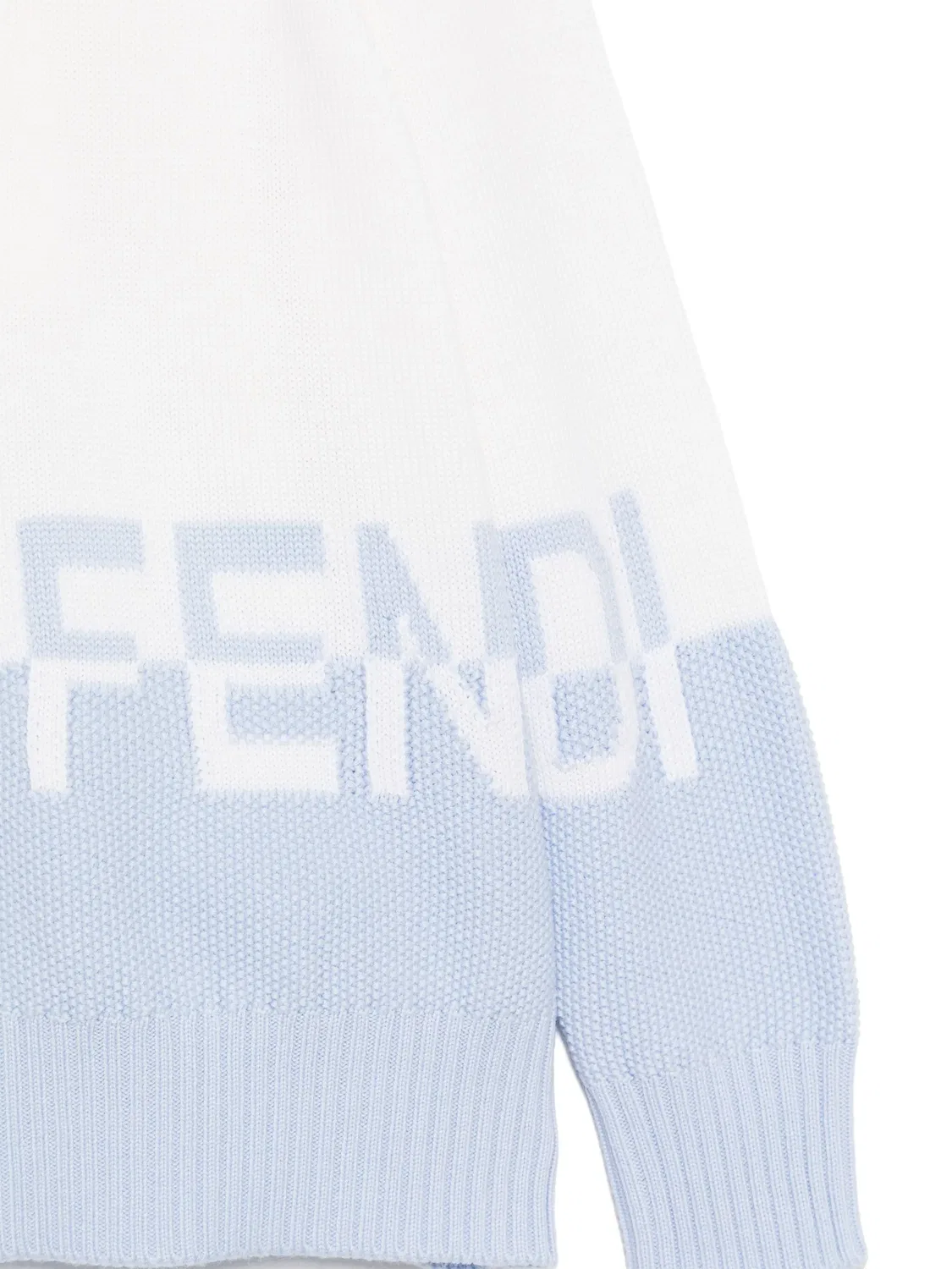 Детский свитер с логотипом интарсия FENDI, нейтральные — фото 2