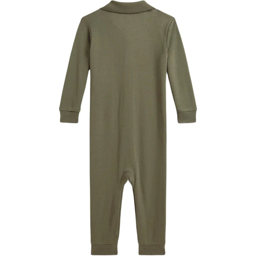 Детский комбинезон для ползания с поло-воротником Olive Green Polo Ralph Lauren — фото 3