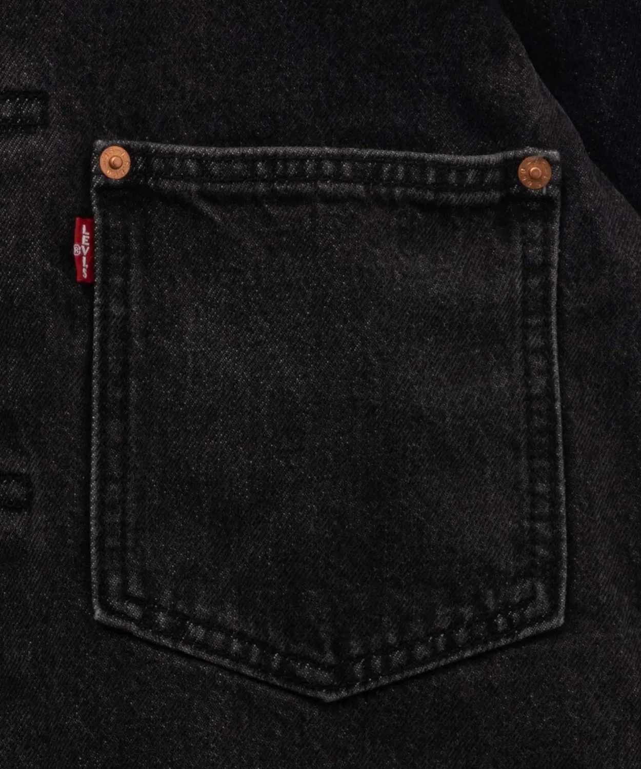 Мужская джинсовая куртка-тракер с пуговицами, модель Midnight Harvest Levi's, Black — фото 4