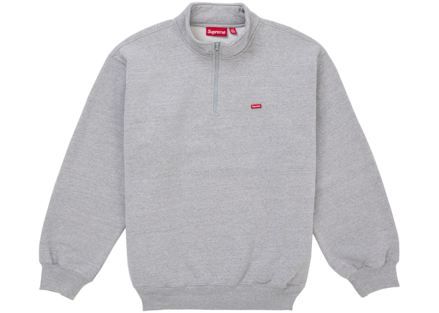 Мужской пуловер с полузастежкой-молнией Small Box Heather Grey Supreme, Heather Grey