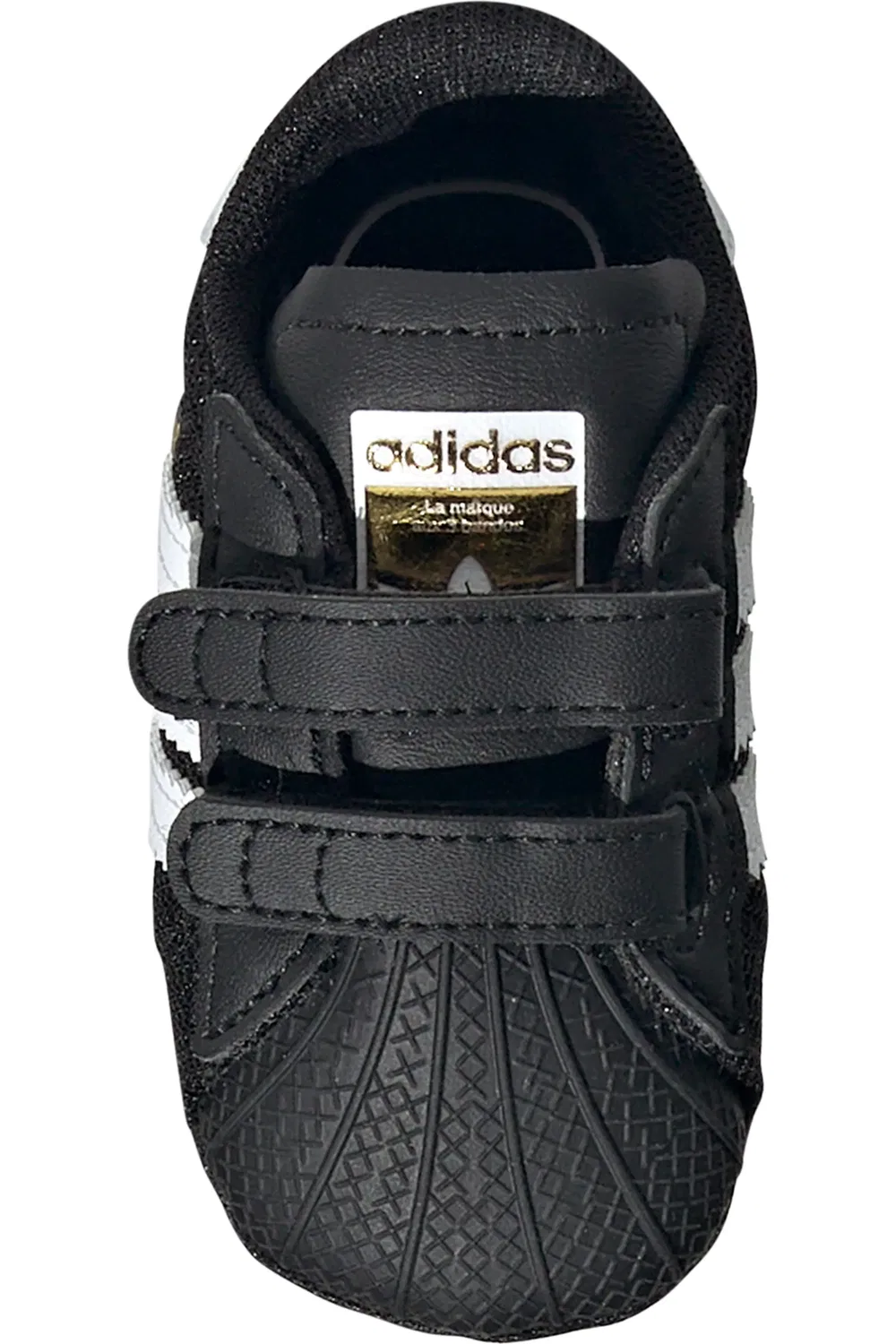 Кроссовки для малышей мягкие Superstar adidas, Black/White/Gold Metallic — фото 4