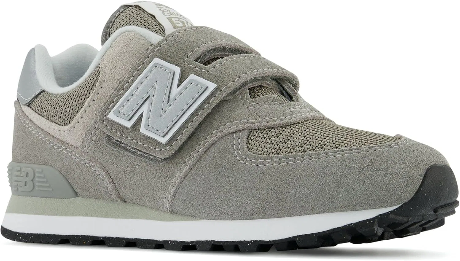 Детские кроссовки для девочек с липучками 574 Core New Balance, Grey/White — фото 4