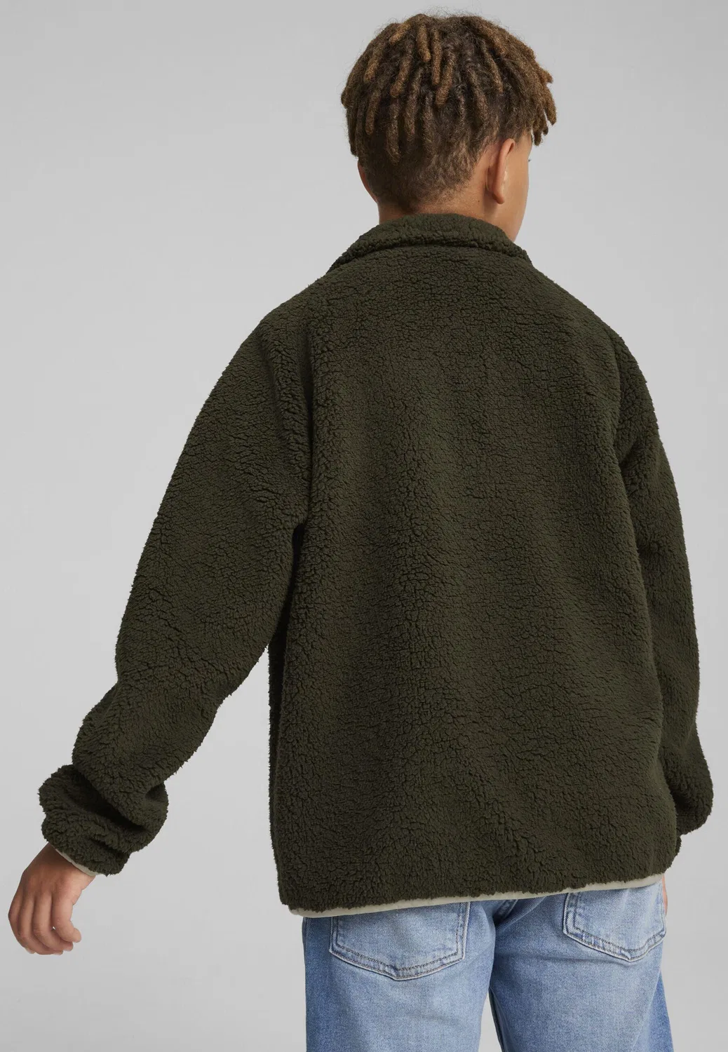 Детская гибридная куртка с флисом Hybrid Sherpa Jacke Puma, Dark Olive Green — фото 2