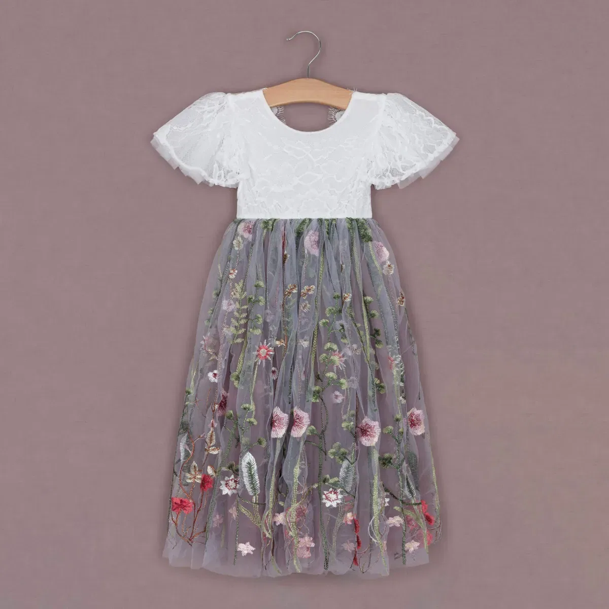 Платье с принтом Whispering Poppy Uk Flower Girl Boutique, Lilac — фото 4