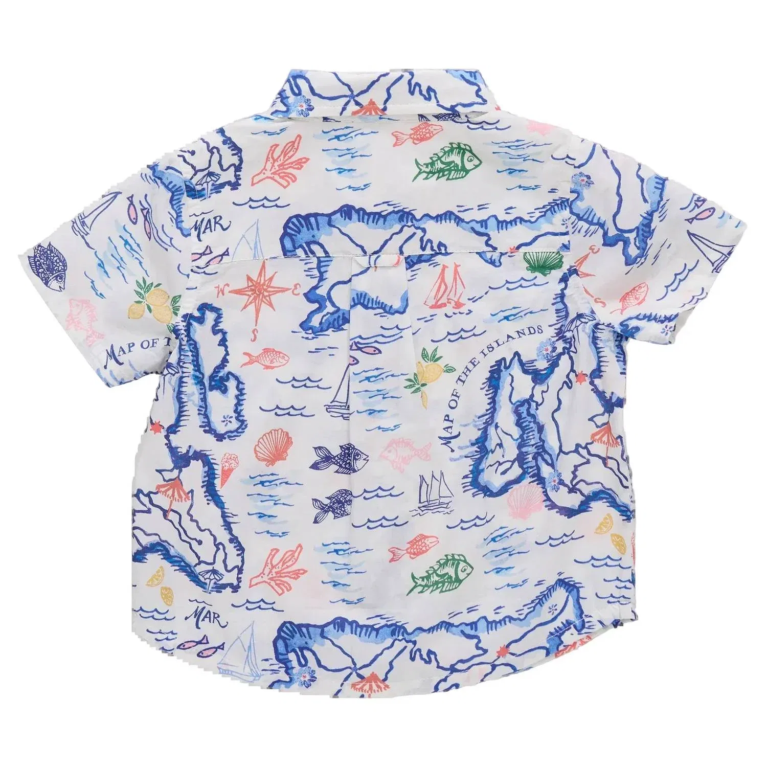 Детская рубашка для мальчиков с коротким рукавом с принтом Island Print Pink Chicken, Island Print — фото 3
