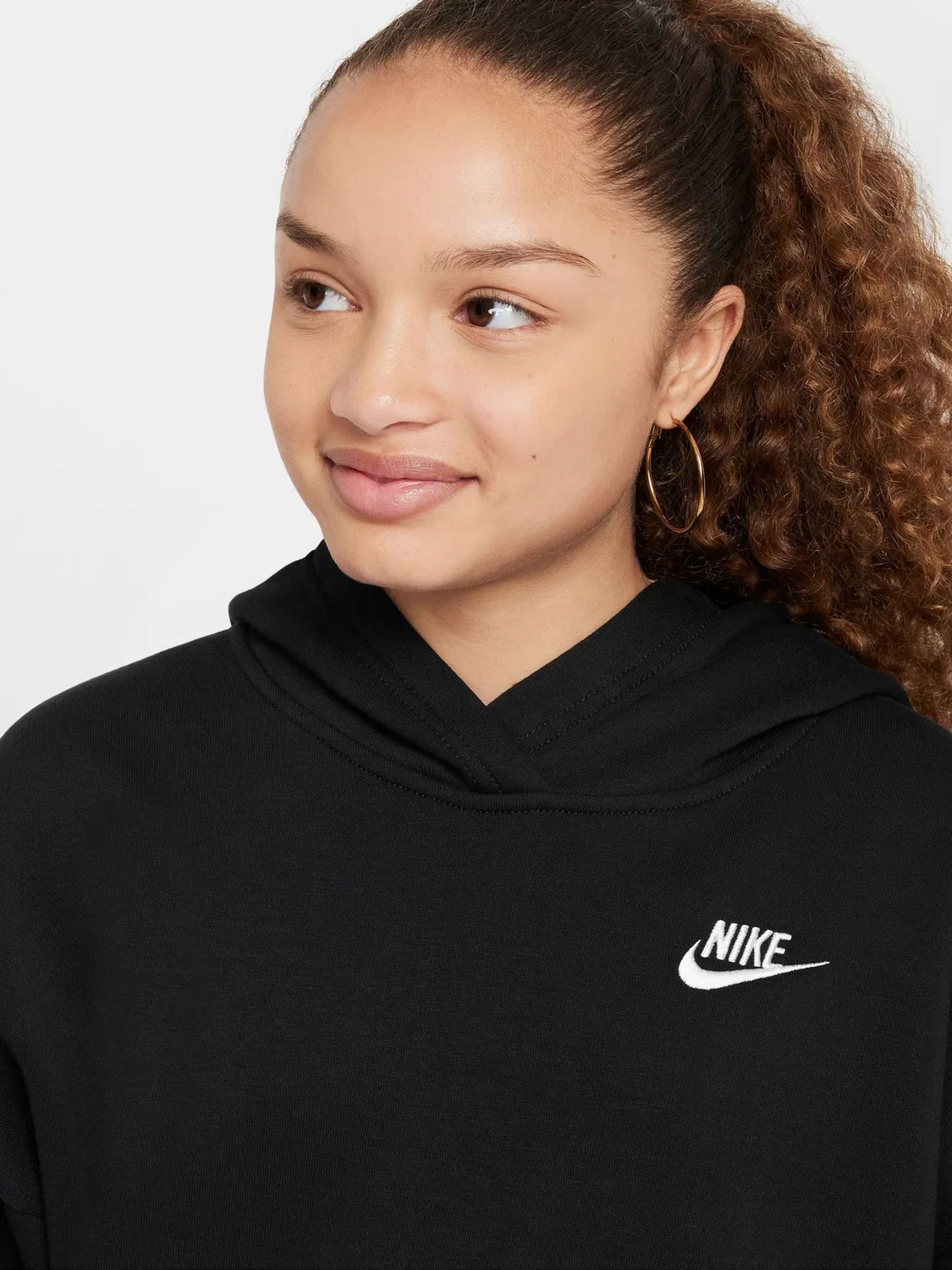 Худи Nike Sportswear Club Fleece, свободный крой, черный — фото 3