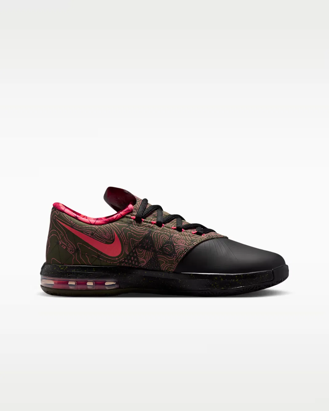 Кроссовки для детей постарше KD 6 "Meteorology" Nike, Black/Medium Olive/Noble Red/Atomic Red — фото 3