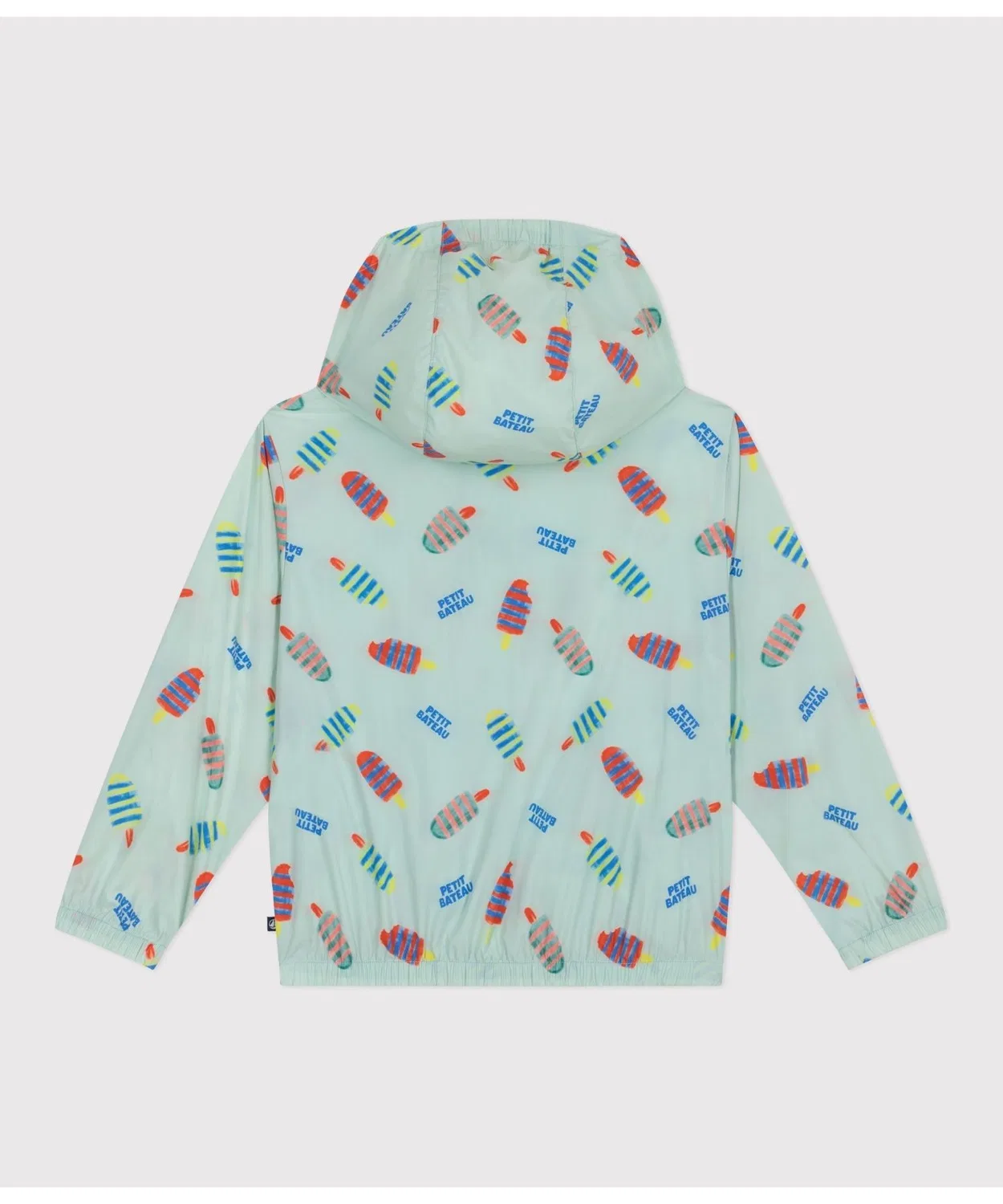 Детская куртка-ветровка с капюшоном с принтом Mountain Parka PETIT BATEAU, Light Blue — фото 3