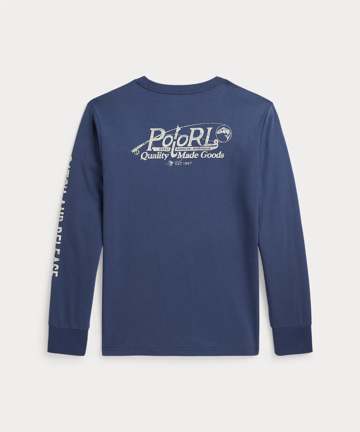 Детская футболка с длинным рукавомс принтом Polo Ralph Lauren Childrenswear, Navy — фото 2