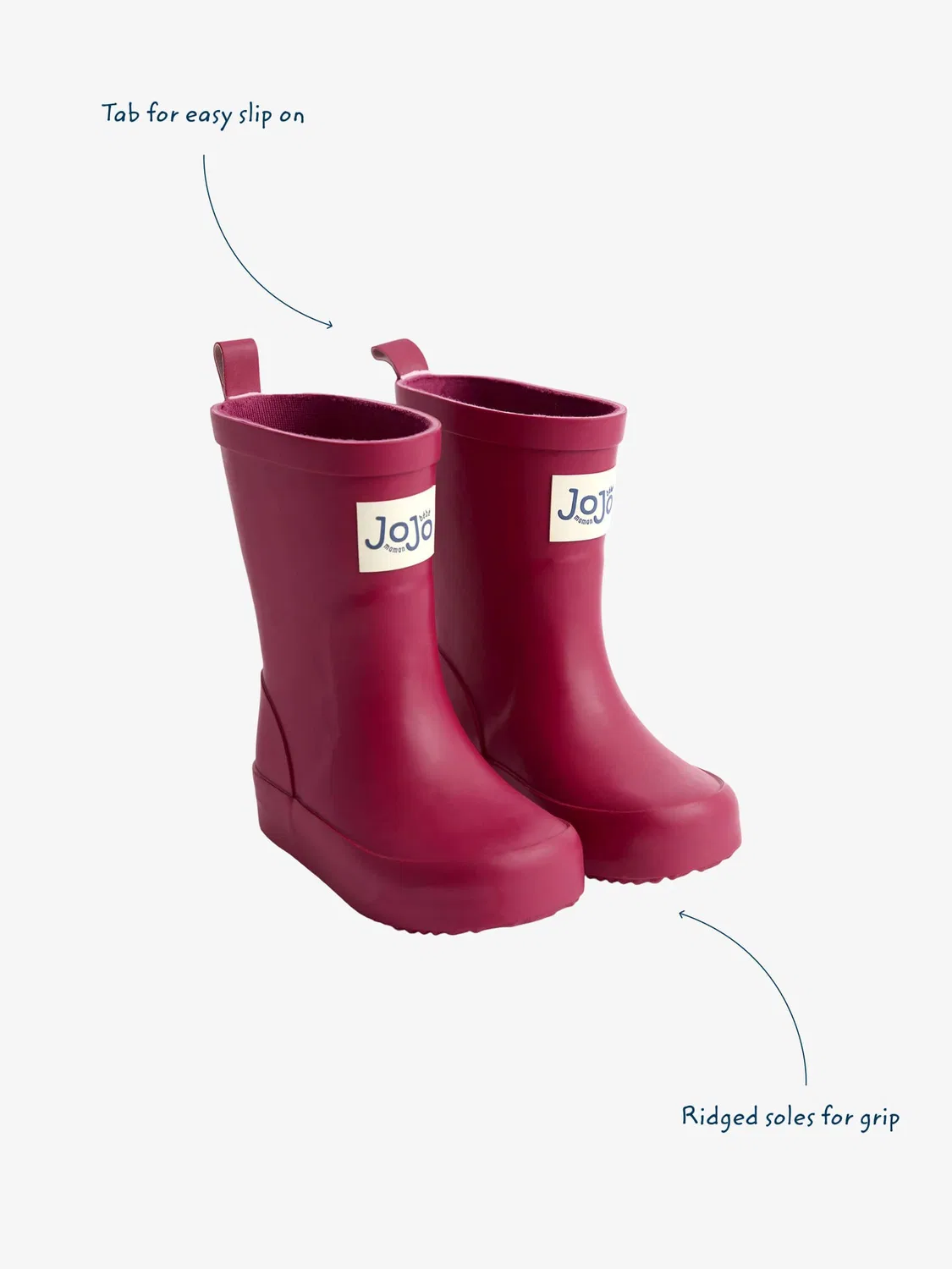 Резиновые сапоги JoJo Maman Bébе Raspberry Plain Wellies, малиновый — фото 4
