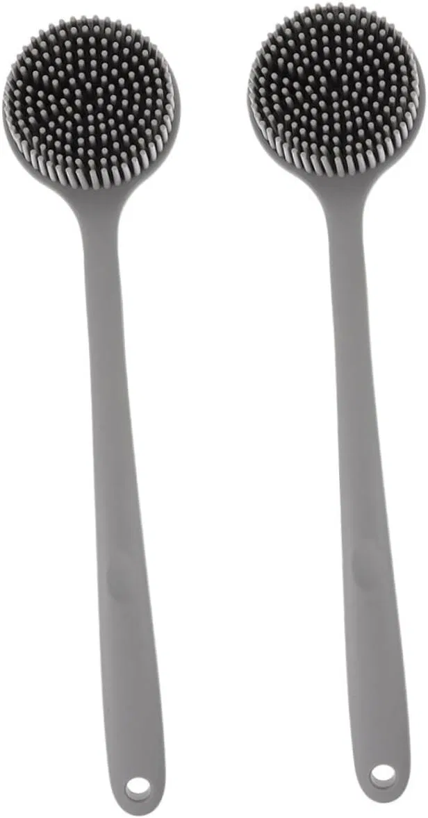 Силиконовая щетка для тела HEATSHAKING, 2 шт, Grey