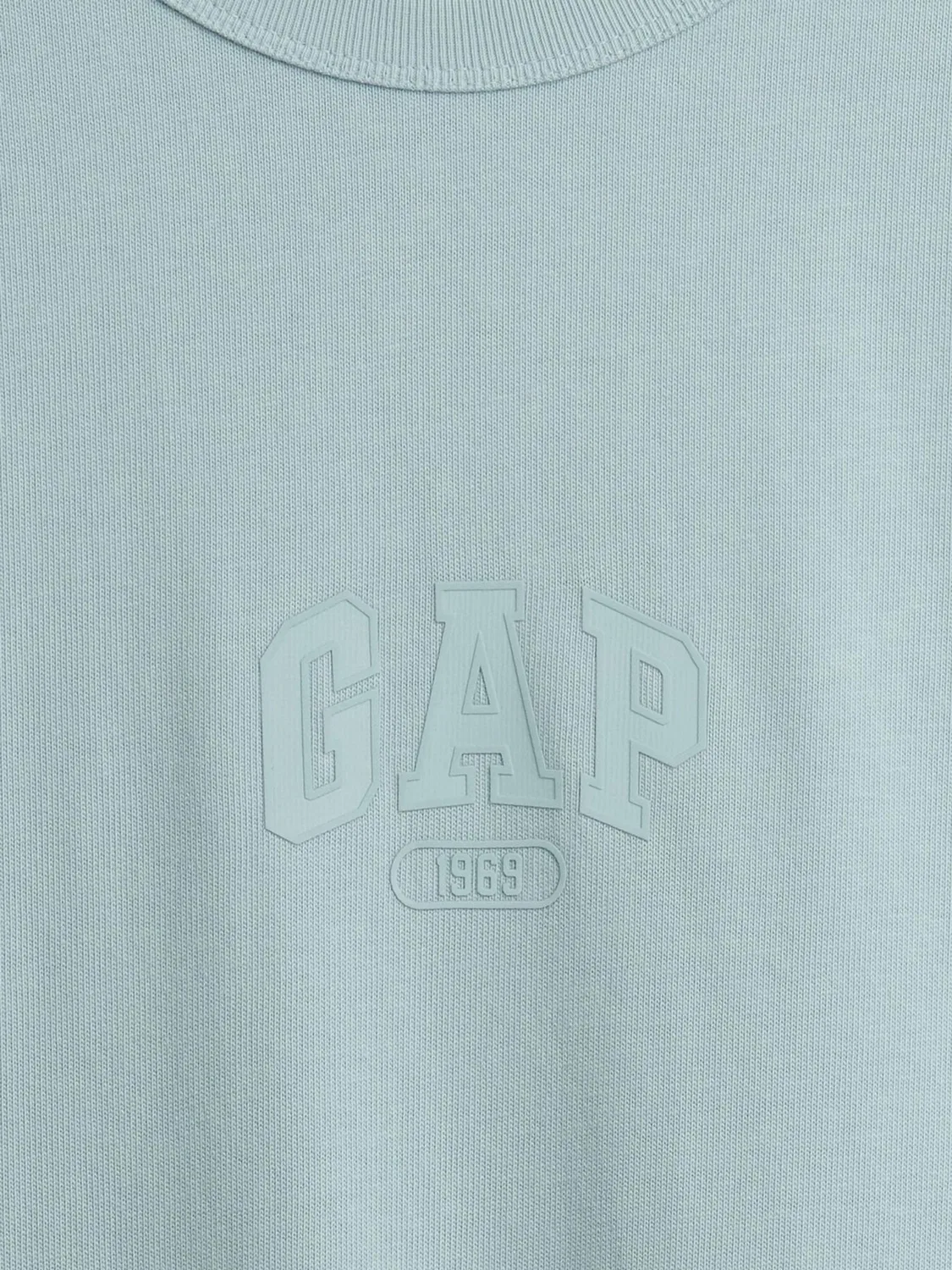 Футболка Gap Heavyweight Relaxed 1969 Logo, синяя — фото 4