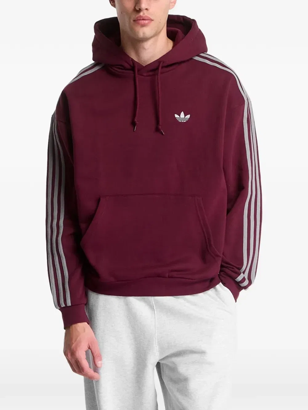 Худи adidas Adicolor Classics с вышитым логотипом в виде 3 полосок, красный