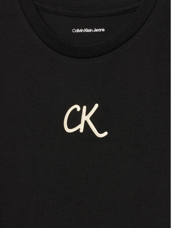 Футболка slim fit Glitter Calvin Klein Jeans, черный — фото 3