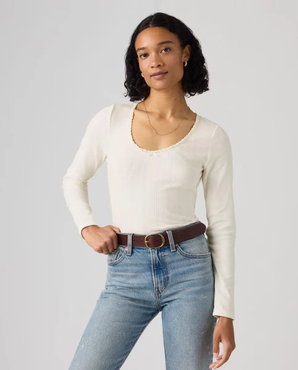 Женская футболка с длинным рукавом, Levi's, кремовый — фото 4