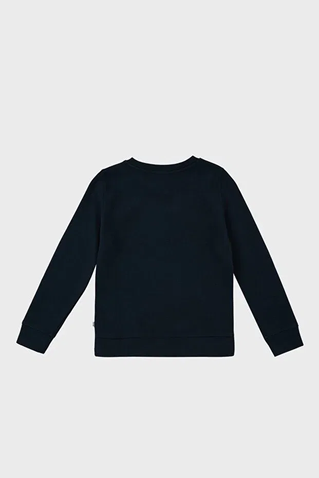 Детские свитшот для девочек хлопковый Hugo Boss, Navy Blue — фото 2