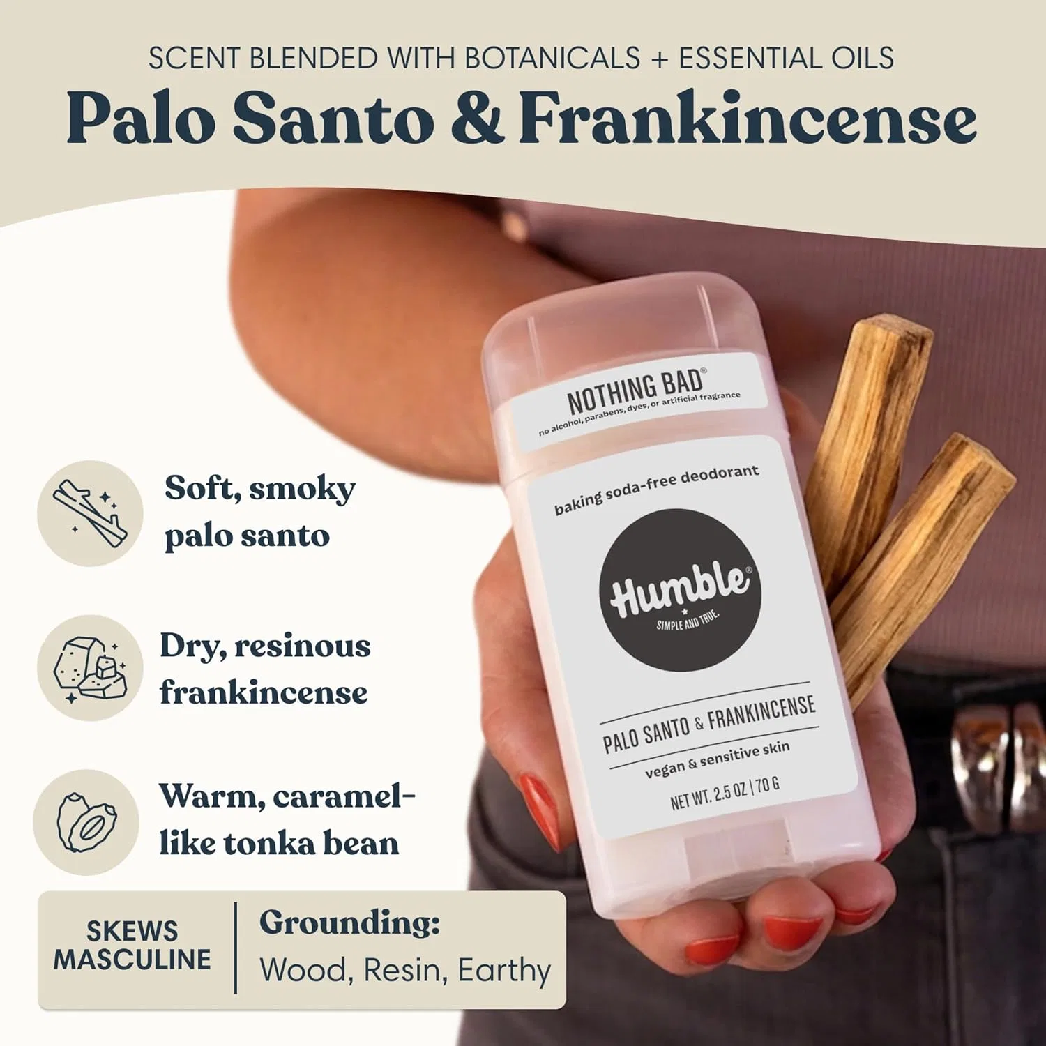 Дезодорант-стик Palo Santo and Frankincense, Humble Simple And True, 91 г Humble Simple And True. — фото 4