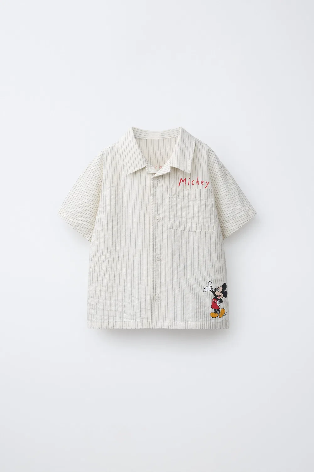 Микки Маус Disney Полосатая рубашка ZARA, Ecru