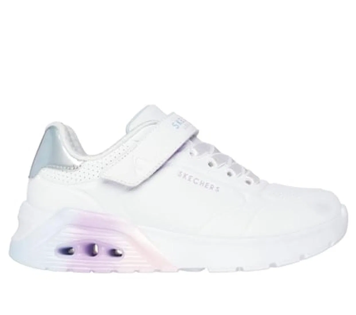 Детские кроссовки для девочек Skechers, White Synthetic Multi Trim — фото 4