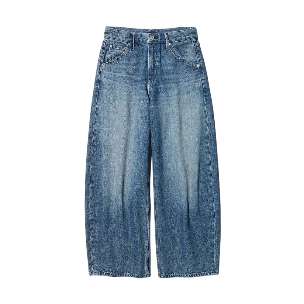 Джинсы Uniqlo Baggy Curved Short length Unisex, 67 синий — фото 2