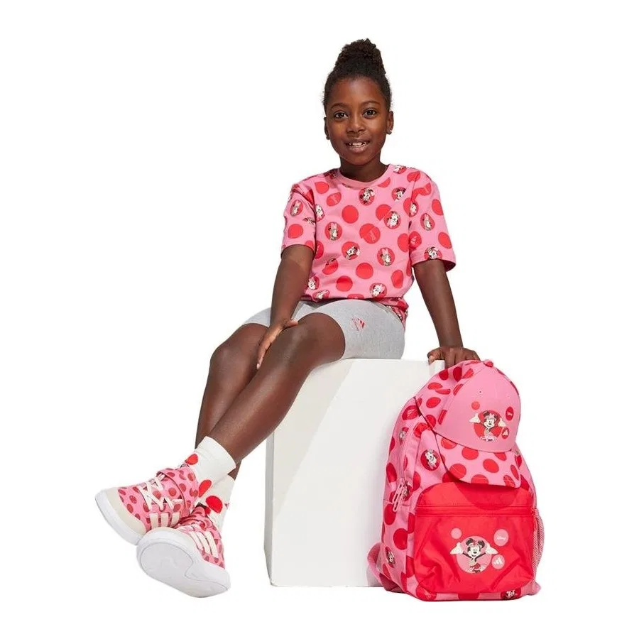 Детский спортивный комплект с принтом Minnie Mouse adidas, Розовый — фото 4