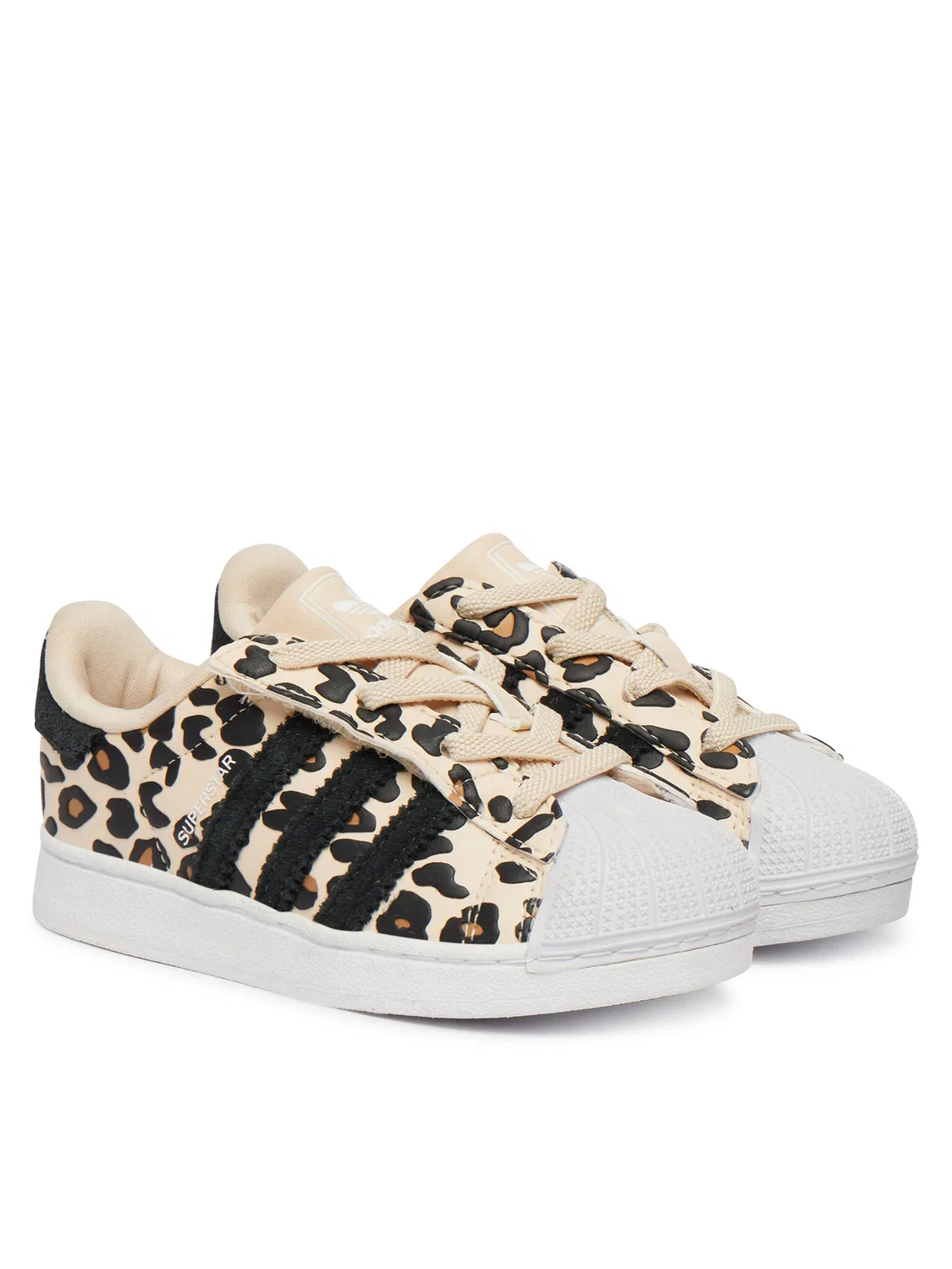 Кроссовки для девочки Superstar Comfort Closure Elastic Lace Adidas, бежевый — фото 2