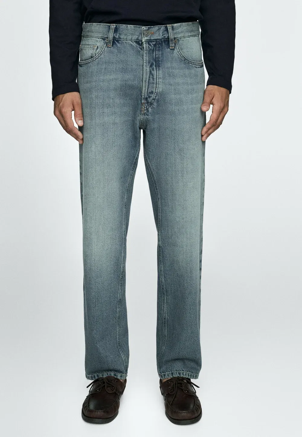 Джинсы прямого кроя - джинсы прямого кроя Massimo Dutti, Light-Blue Denim