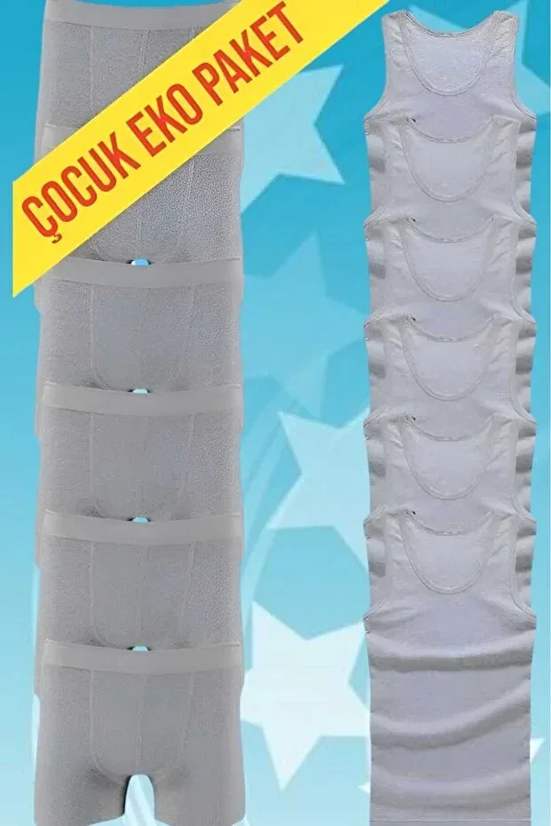 Детский комплект маек и шорт для мальчиков хлопковый Uniquetrenders, Gray Gray