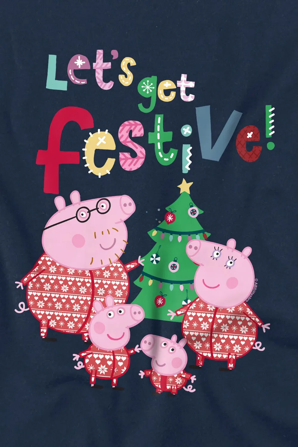 Пижамная футболка с семейным принтом Peppa Pig, Navy — фото 2