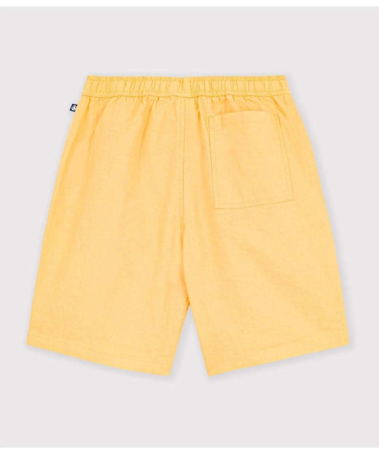 Детские шорты-бермуды из хлопка и льна с брендовым логотипом PETIT BATEAU, Yellow — фото 2