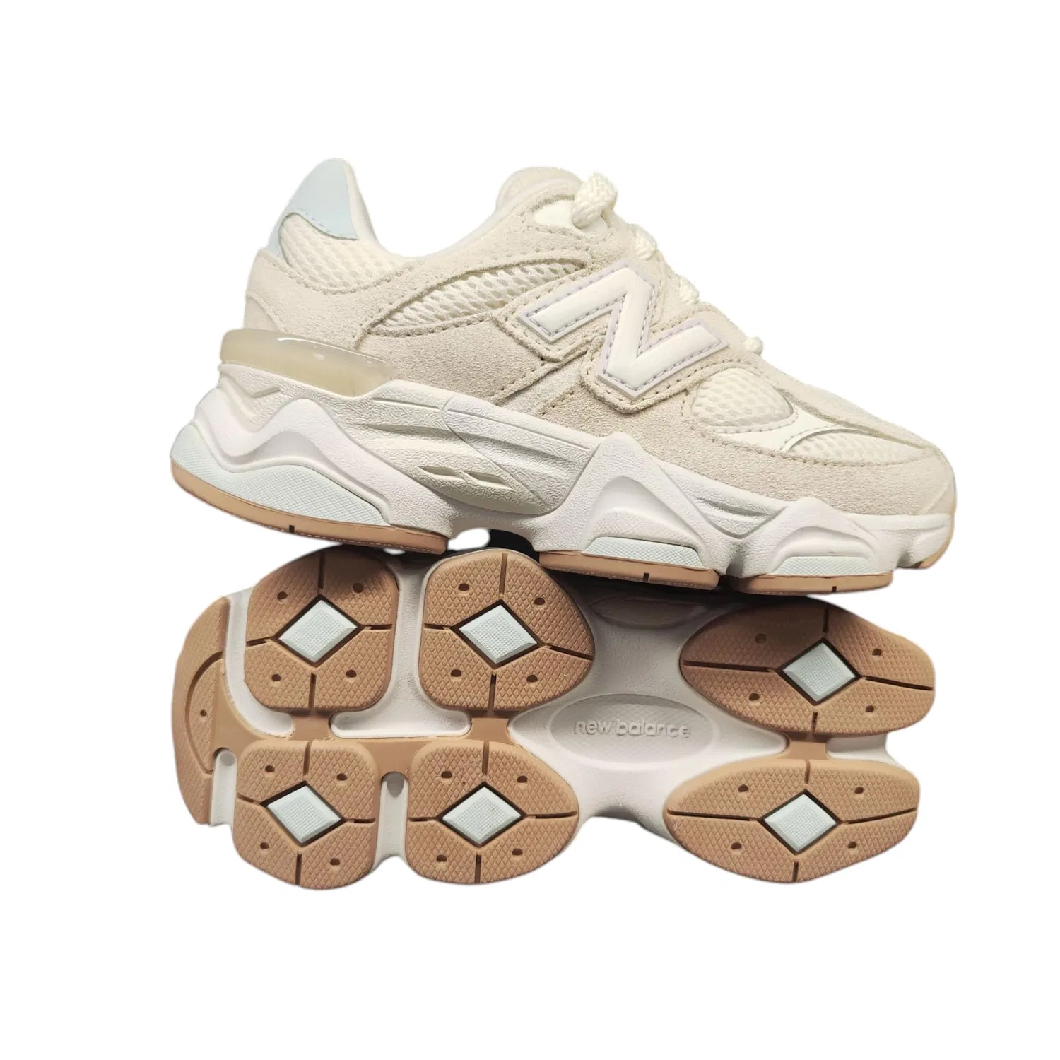 Детские кроссовки для мальчиков с амортизацией 9060 New Balance, Beige — фото 3