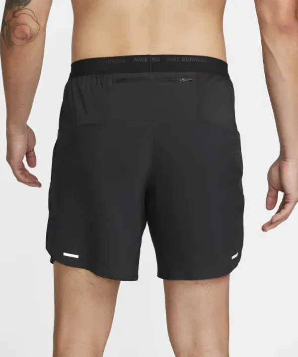 Шорты для бега с подкладкой, Dri-FIT Stride 7", Nike, черный — фото 3