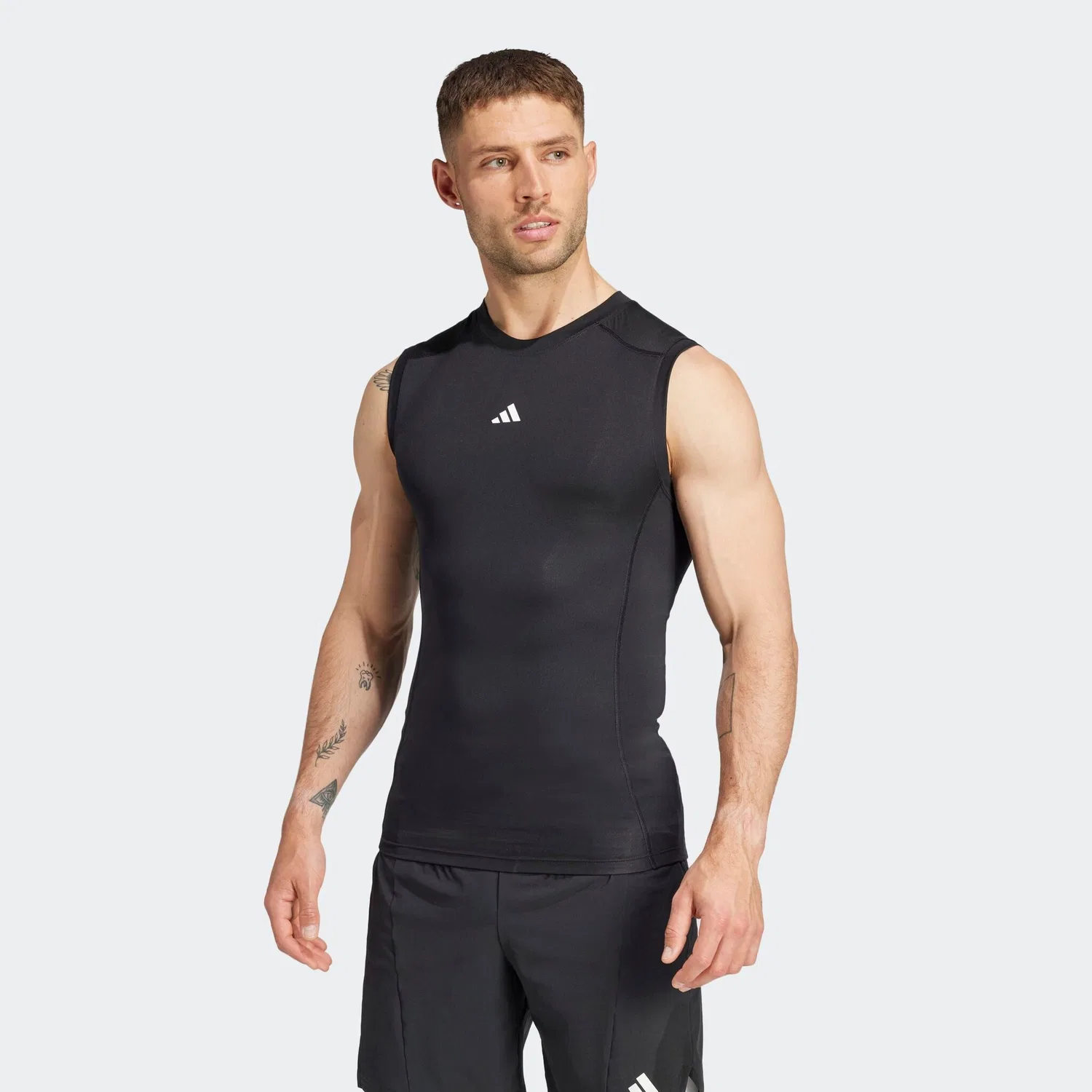 Мужская спортивная топ-майка с круглым вырезом Adidas Performance, Black
