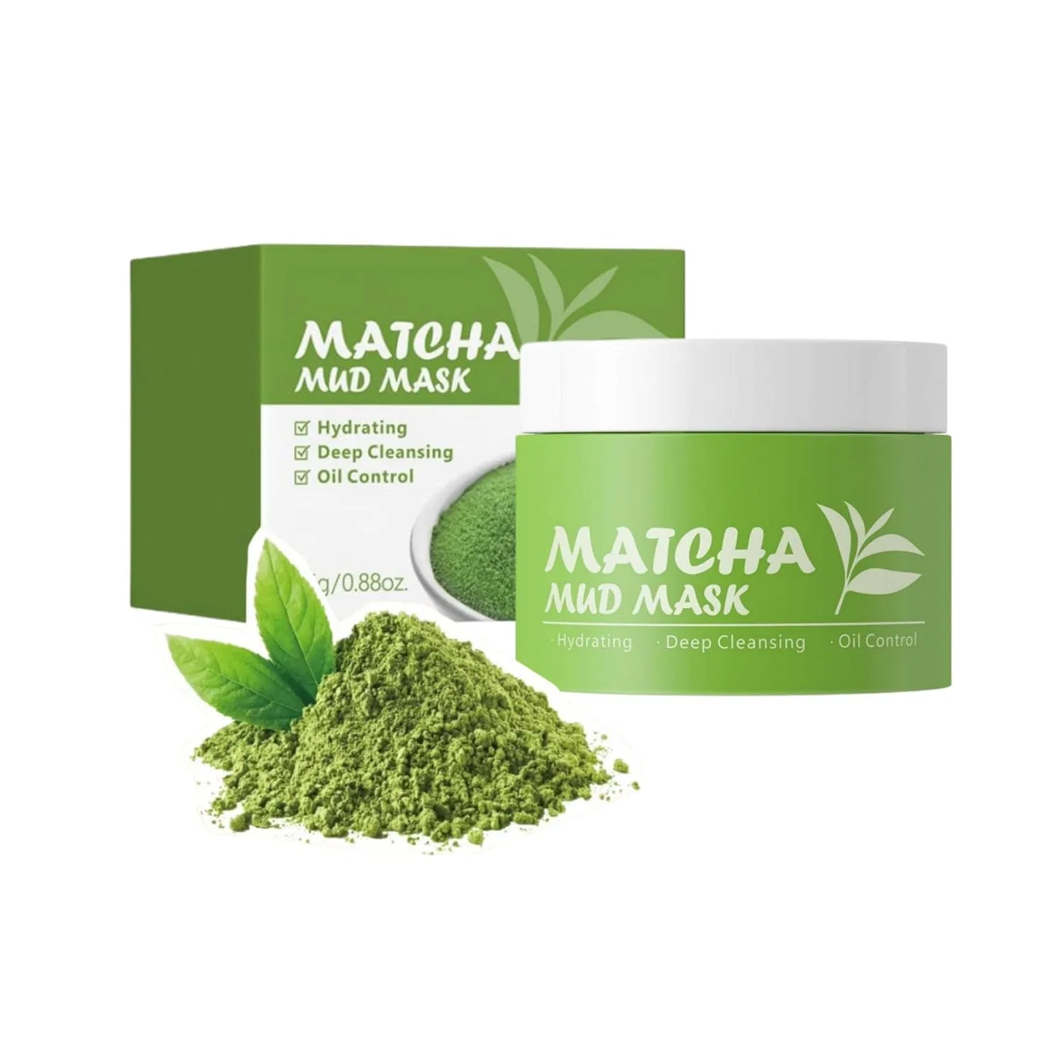 Маска для лица глиняная с зеленым чаем, 25 г, Generisch