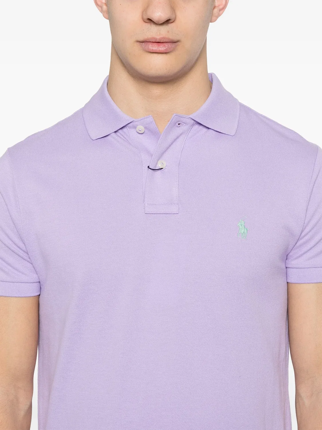 Polo Ralph Lauren Рубашка‑поло с вышитым пони, фиолетовая — фото 4