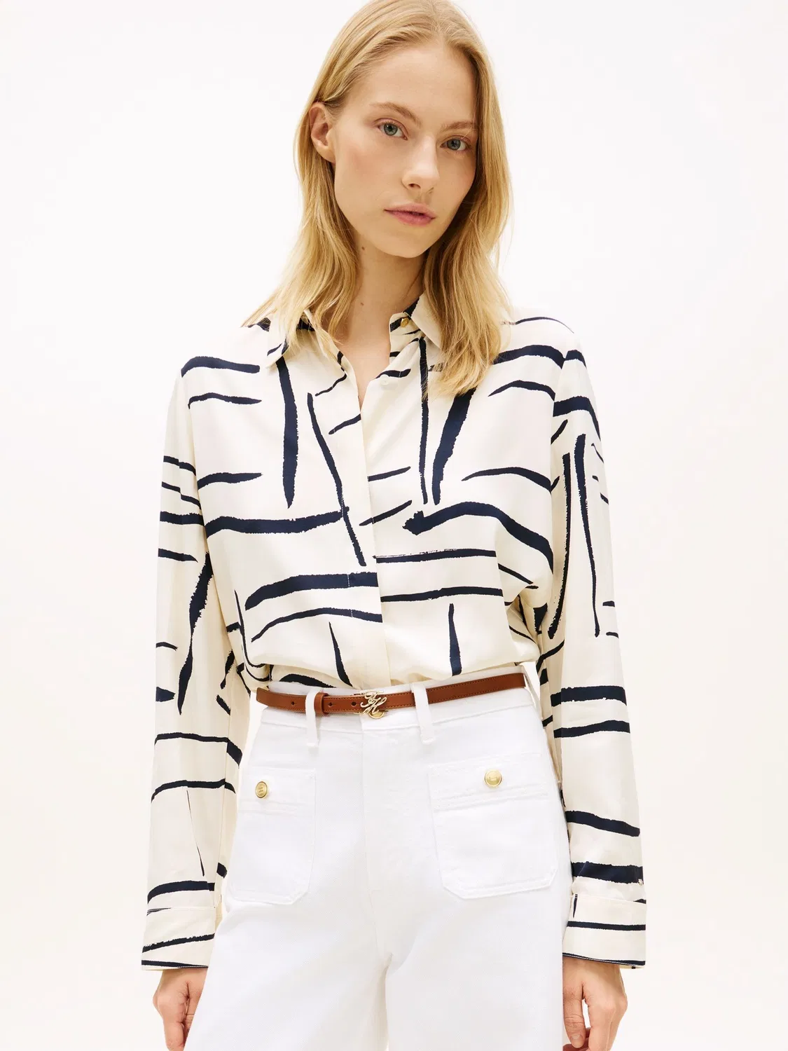 Рубашка из вискозного твила, Regular Fit Tommy Hilfiger, белый