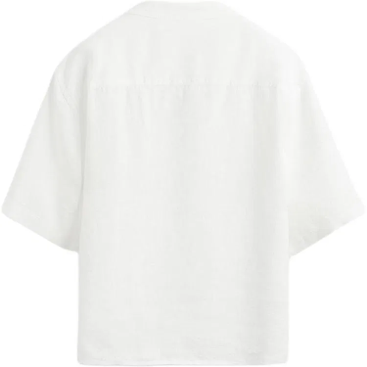 Мужская рубашка с V-образным вырезом White ZARA, Белый — фото 3