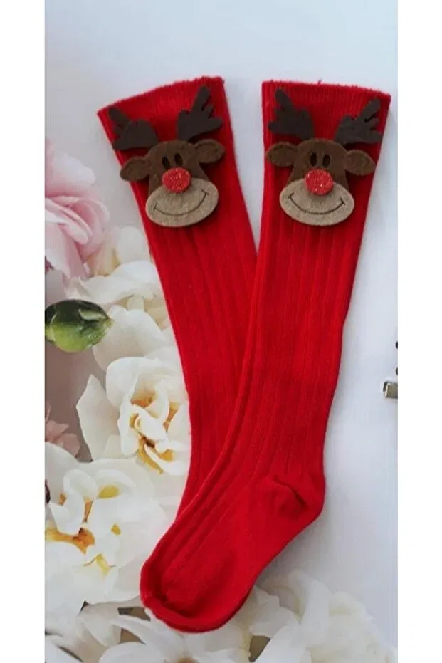 Детские носки для девочек с фетровой бахромой Özkardeşler Baby, Red