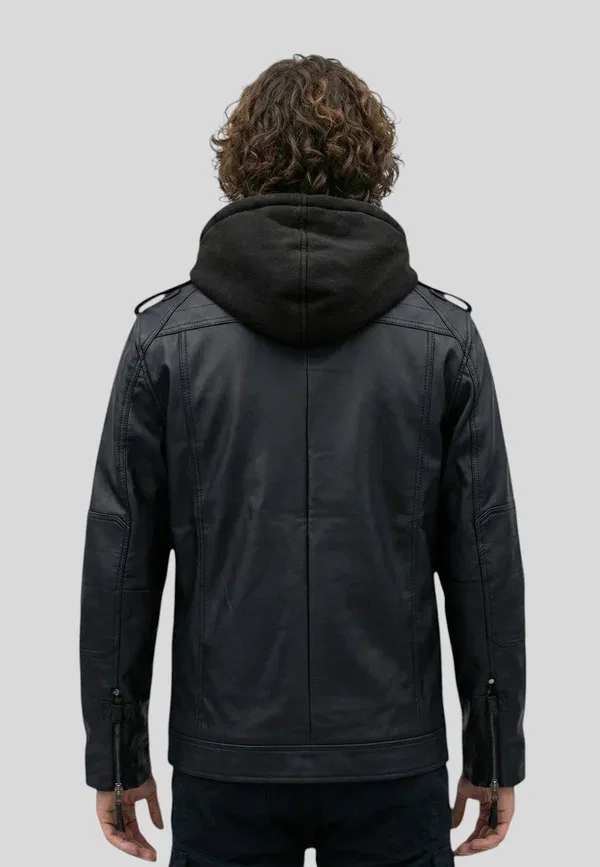 Куртка мужская Brandit rock jacket faux leather jacket, черный — фото 2