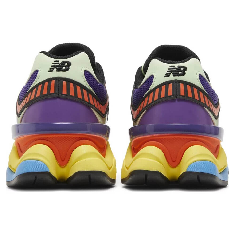Кроссовки New Balance 9060 Prism Purple Vibrant Spring, фиолетовый/оранжевый/зеленый — фото 4